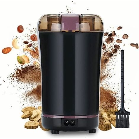 (Schwarz) Elektrische Kaffeemühle, 300 W, 50 g Fassungsvermögen – Schwarz (1/4)