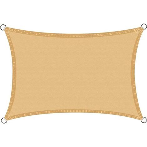 Voile d'ombrage Imperméable Rectangulaire 2x3m, Toile Ombrage PES Résistant à l'eau, Filet dombrage Rectangle 3x2m, Résistant 98% Protection Rayons UV pour Patio Terrasse Extérieur, Sable 2x3 (1/4)