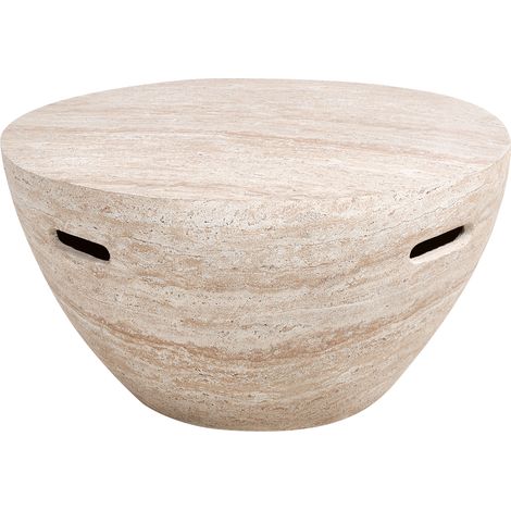 Mesa auxiliar tablero de MDF chapado base con aspecto de piedra diseño moderno beige Vicarello (1/5)