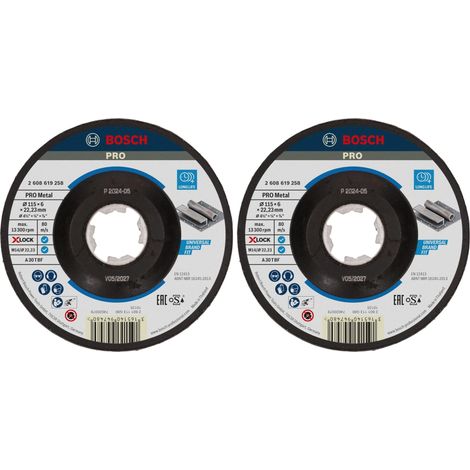 Disque abrasif PRO Metal Longlife pour petite meuleuse angulaire et X-Lock, M14/22,23 mm (pour Acier, Ø 115 mm, Accessoire Petite meuleuse angulaire) (Lot de 2) (1/5)