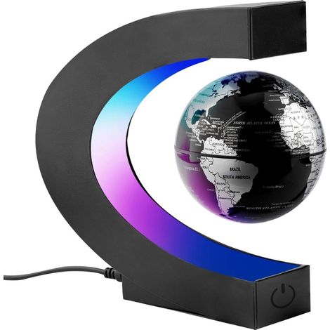 Créatif Globe Terrestre Lumineux Flottant Magnétique Levitation Globe Lamp avec Lumières LED et Base en Forme C pour Démonstration de l'enseignement Décorations Maison et Bureau Cadeau (1/5)