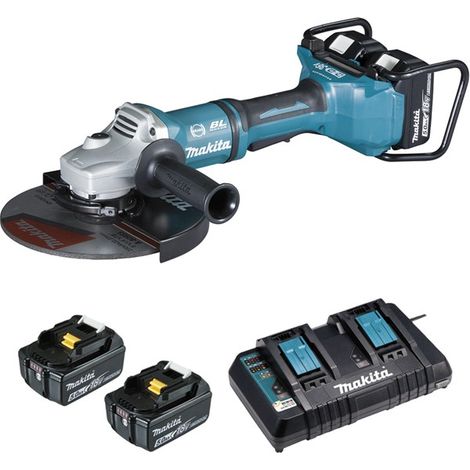 Smerigliatrice MAKITA mm - 36V - 2x18V Li-ion - 4 batterie 5Ah + 1 caricatore doppio rapido - DGA900ZKPT
