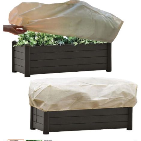 Housse de protection rectangulaire pour plantes d'extérieur avec cordon de serrage pour plantes d'hiver, protection contre le gel et le froid (1/4)