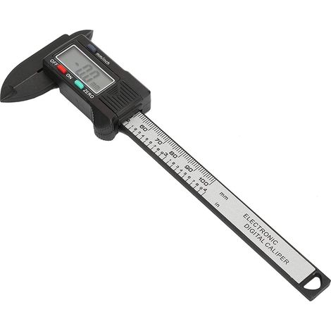 Calibrador digital, herramienta de medición con pantalla LCD grande, 100 mm. Calibrador para medir longitud, profundidad y diámetro interior y exterior.
