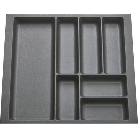 ORGA-BOX 9 Besteckeinsatz anthrazit für Nobilia-Küchen ab 01/25, Schubladenbreite 600 mm