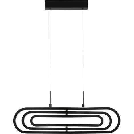 Merano Antonino Bar Suspension Plafonnier Aluminium Noir Mat LED 50W 3500Lm 3000K