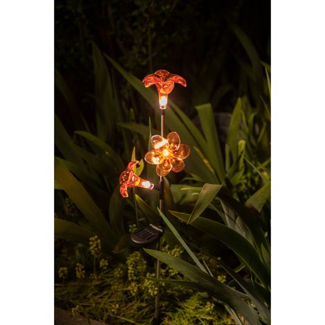 Décoration solaire: 3 lys 75 cm, top déco jardin jour, nuit , facile à planter (1/3)