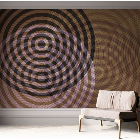 Fotomurale adesivo - parete decorativa - decorazione casa - stile moderno parete - Cerchi ipnotici 312x219 cm (1/5)