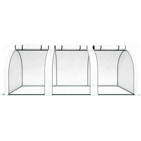 Invernadero modular de acero y PE blanco 295 x 100 x 80 cm (1/5)