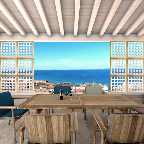 FORI MEDI - Moduli Decorativi in Legno e PVC - Colore: bianco - Misura: 48x48 cm (1/4)