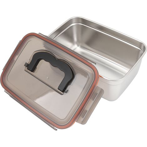 Lebensmittelaufbewahrungsbehälter aus Edelstahl 304, luftdichte Lunchbox aus Metall mit Griff für Zuhause, Kühlschrank und Büro, 3500 ml. (1/5)