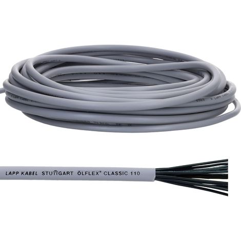 10 Meter Lapp 1119804 Ölflex Classic 110 PVC-Steuerleitung 4x0,75 mm² ohne grün-gelben Schutzleiter I Steuerkabel 4 adrig I Kabel 4 adrig