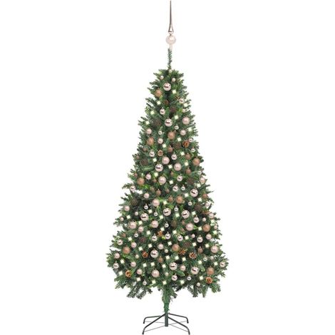 Artificial Pre-lit Christmas Tree with Ball Set&Pine Cones 210 cm vidaXL (1/5)