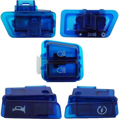 Interruptor para motocicleta, compatible con motores GY6, juego de 5 piezas, azul. (1/2)