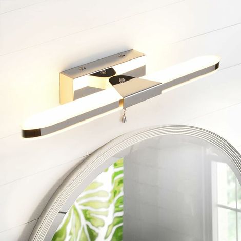 LED Bathroom Mirror Light 40CM,Led Mirror Light Wall Light Bathroom Mirror Light with Pull Switch 3000K 640lm 8W IP44 Acrylic Lights (1/5)