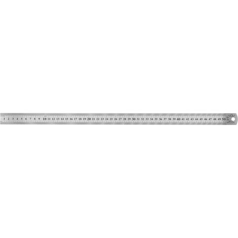 Règle Métrique en Acier Inoxydable Rainure Droite 50 cm (1/4)