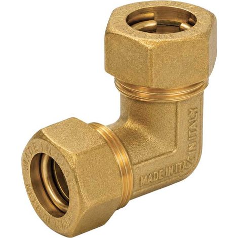 GOMITO DOPPIO A COMPRESSIONE O-RING PER TUBO RAME APE Ø12 x Ø12 mm
