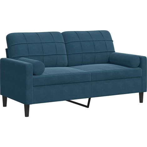 Maison Exclusive - Divano a 2 Posti con Cuscini Blu 140 cm in Velluto