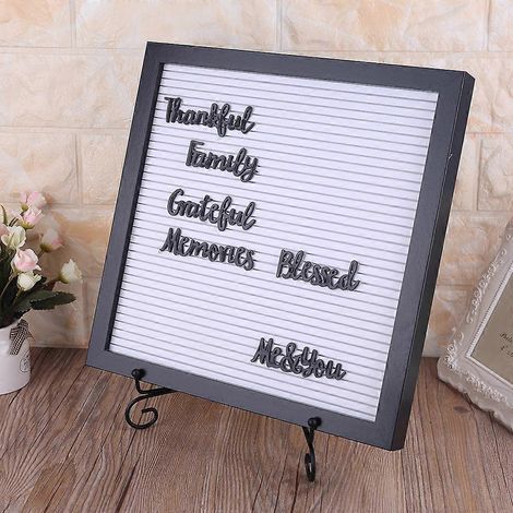 Tableau à lettres en feutrine 30 x 30 cm avec cadre et lettres prédécoupées pour décoration murale (1/4)