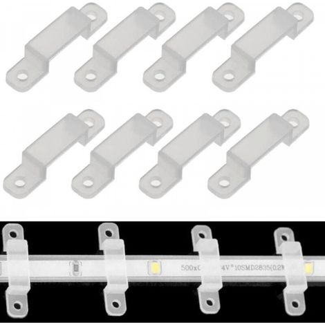 Lot de 50 clips de fixation pour bande lumineuse LED 10 mm à 18 mm (1/5)