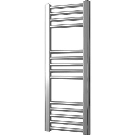 Greened House 300mm wide x 800mm high Chrome Flat Central Heating Towel Rail Designer Straight Towel radiator