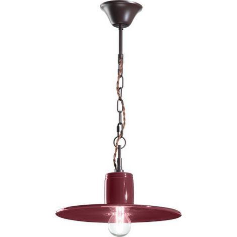 LAMPADARIO SOSPENSIONE IN CERAMICA COLOR BORDEAUX 1XE27 LAND ONDALUCE (1/3)