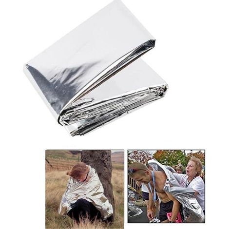 160× ) couverture d'urgence Couvertures Thermiques Survie de Sauvetage Soleil pour Camping Randonnée 10 Pcs 210cm Argent (1/5)