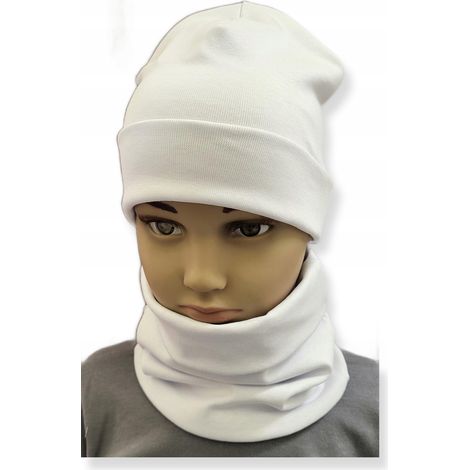 Conjunto GORRO + BUFANDA 74-80-86 conjunto bebé talla 40-44 doble BLANCO