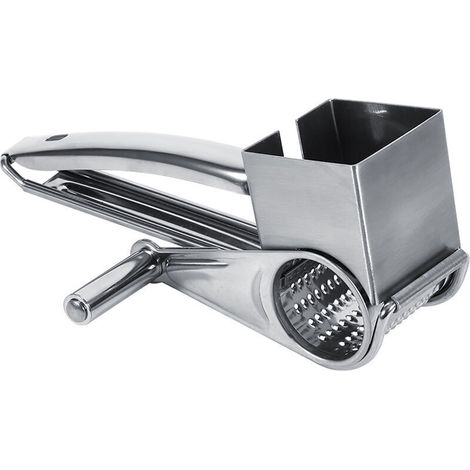 Râpe à Fromage Rotative en Acier Inoxydable, Moulin à Râpe Fromage à Main Professionnel, Petit Ménager Moulin Râpe avec Lame de Tambour Multifonctionnelle, Déchiqueteuse Rotatif de Tranche de (1/5)