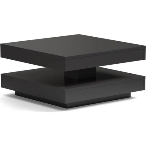 Tavolino da salotto Monolith con doppio piano quadrato girevole colore antracite 67x67 cm