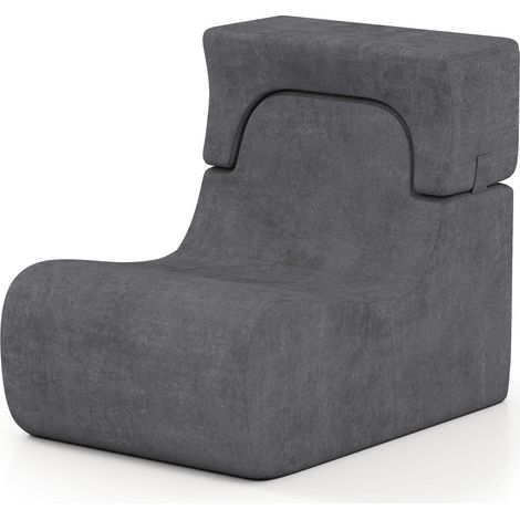 Poltrona ergonomica da pavimento removibile 95 x 65 x 81 cm comfort ottimale atmosfera accogliente in velluto grigio lucido 200017826