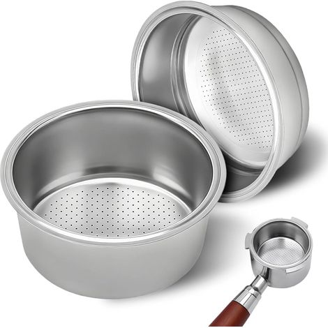 2 Pièces Filtre à Café, 51mm Acier Inoxydable, Panier Filtrant Pressurisé, 1 et 2 Tasses, Pour Machine Expresso (1/5)