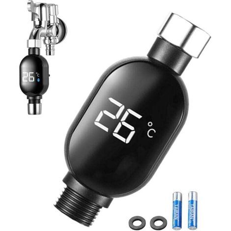 Thermomètre D'eau Pour Douche Lecture Instantanée Température Douche avec Affichage Numérique LED Accessoires de Salle de Bain Étanches pour Maison (1/5)