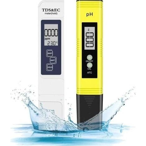 Testeur pH Piscine, Mètre Électronique 4-en-1 PH TDS Testeur de Qualité de l\'eau, Température avec Écran LCD,Test pour Potable, Aquariums, Hydroponie, Piscins (1/5)