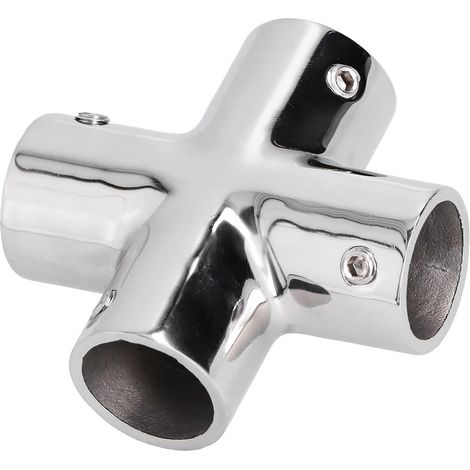 Raccord Main Courante Bateau 4 Voies Inox 316 Diametre 22mm/7/8 Pouce Connecteur Tube Robuste, Fixation Garde Corps Quincaillerie Marine Pour Yacht Navire (1/5)