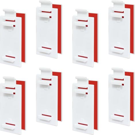 8 soportes para persianas, soportes para barras de cortina sin taladrar, 5,3 x 3,1 cm, fijación sin taladrar, con 8 paneles traseros autoadhesivos para persianas, sala de estar, dormitorio y cocina.