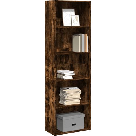 Bookcase Smoked Oak 60x30x189 cm Engineered Wood vidaXL