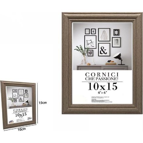 TrAdE Shop Traesio - Cornice Per Foto Porta Fotografie Quadri Tele 10 X 15 Cm Modello Legno 71640 -