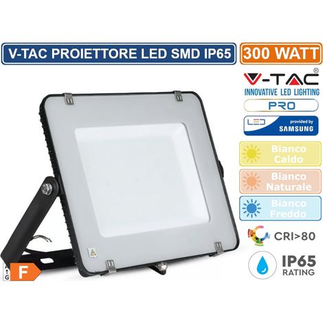 Faro Led Flood Light 300W IP65 Bianco Freddo Super Slim 55mm Carcassa Nera Samsung Garanzia 5 Anni SKU-423 (1/5)