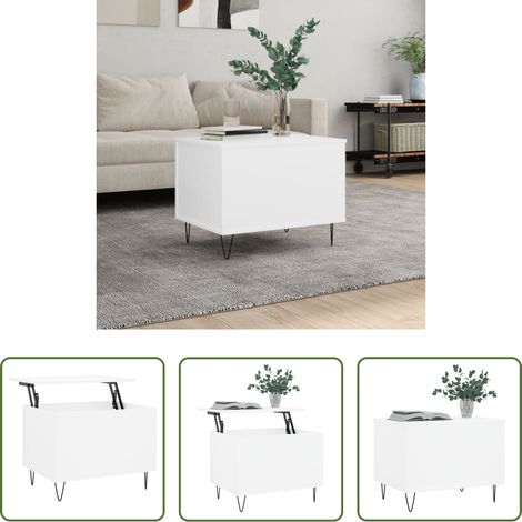 Wohnzimmer - Couchtisch Weiß 60x44,5x45 cm Holzwerkstoff (1/5)