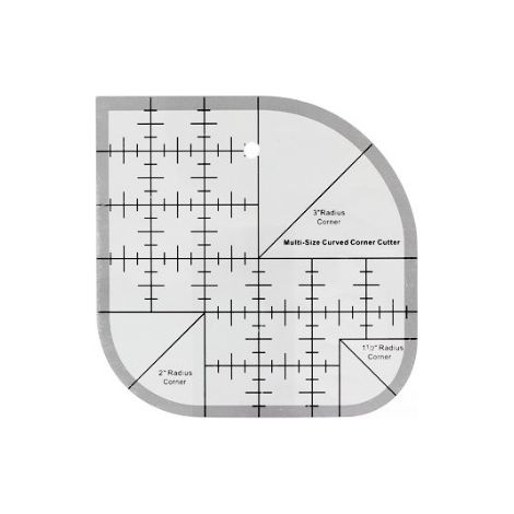 [KK]1 righello ad angolo curvo per quilting, cucito e patchwork - bordo arrotondato (1/4)