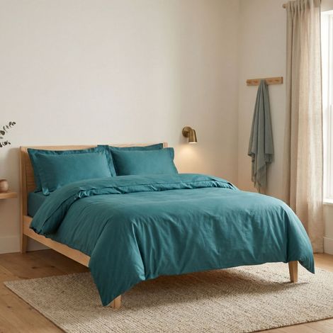 Funda nórdica Wickliffe doble, con funda de almohada, cierre de botones, 240x220 cm, verde (1/4)