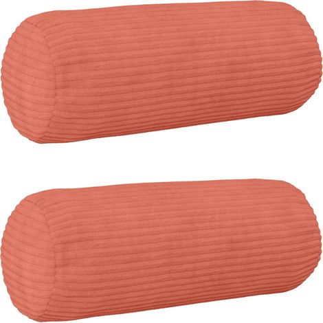 vidaXL Housse de coussin 2 pcs HEERLEN Rouge orange Ø 15 x 40 cm - maison aménagement maison