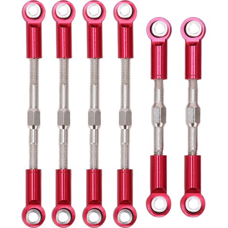 Lenkgestänge aus Metall für WLtoys 144001, 124018, 124019 1/14 RC-Car, rot (1/5)