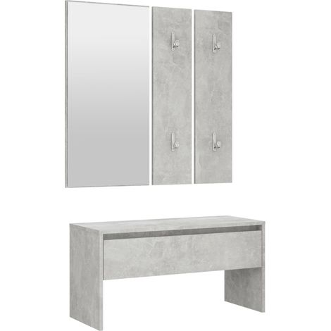 Ensemble de meubles de couloir Gris béton Bois d'ingénierie (1/5)