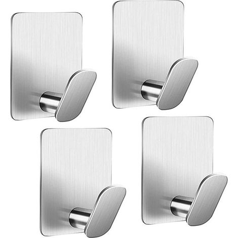 Crochet en acier inoxydable 4 ensembles de supports de suspension en argent sans paroi de forage (1/5)