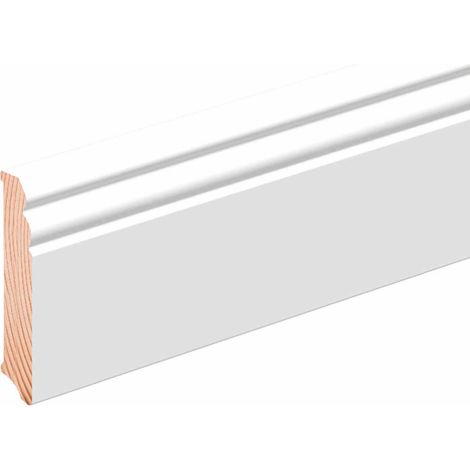 Sockelleiste L0138OC Kiefernholz Weiß beschichtet 16 x 96 x 2400 mm - Neuhofer (1/3)