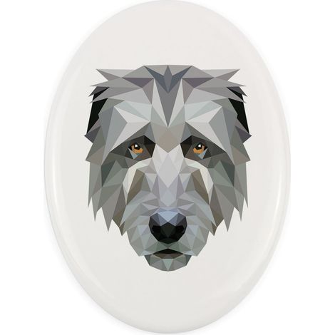 Irischer Wolfshund – eine geometrische Plakette mit Foto und Inschrift von Art-Dog (1/4)
