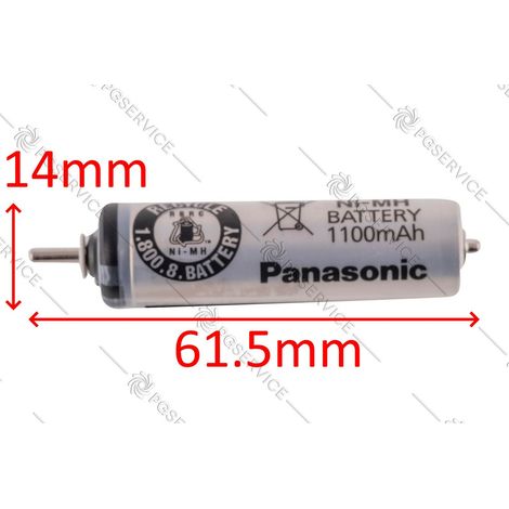 Panasonic batteria ricaricabile Ni-Mh 1100mAh 1.2V 61.5mm idropulsore EW1211 (1/2)