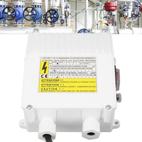 Pompe submersible en acier inoxydable pour puits profonds, boîtier de commande externe, pompe à eau domestique, pompe de pompage, condensateur, accessoires, boîtier de commande, 370 W, norme européenn (1/5)